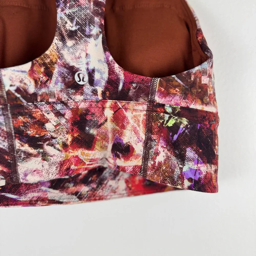 Lululemon Wunder Train Urbantricity Long Line Bra‎ Size 4 Abstract Print